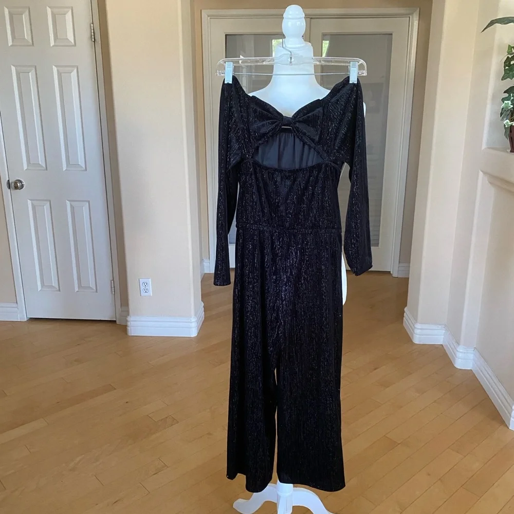 NWT Old Navy Kids Shimmer Black Stretch Jumpsuit